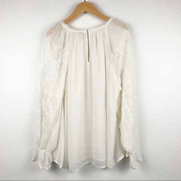 Joie‎ Metta White Embroidered Blouse Size Small - Picture 4 of 12